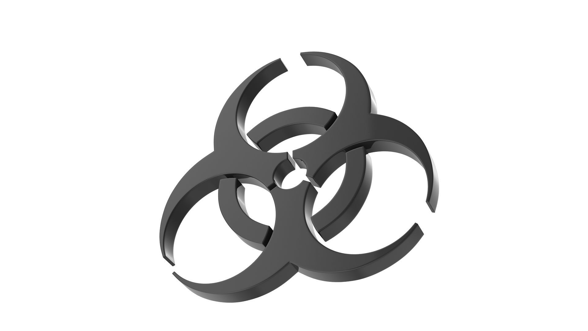 Biohazard Icon Low-poly 3D model_5