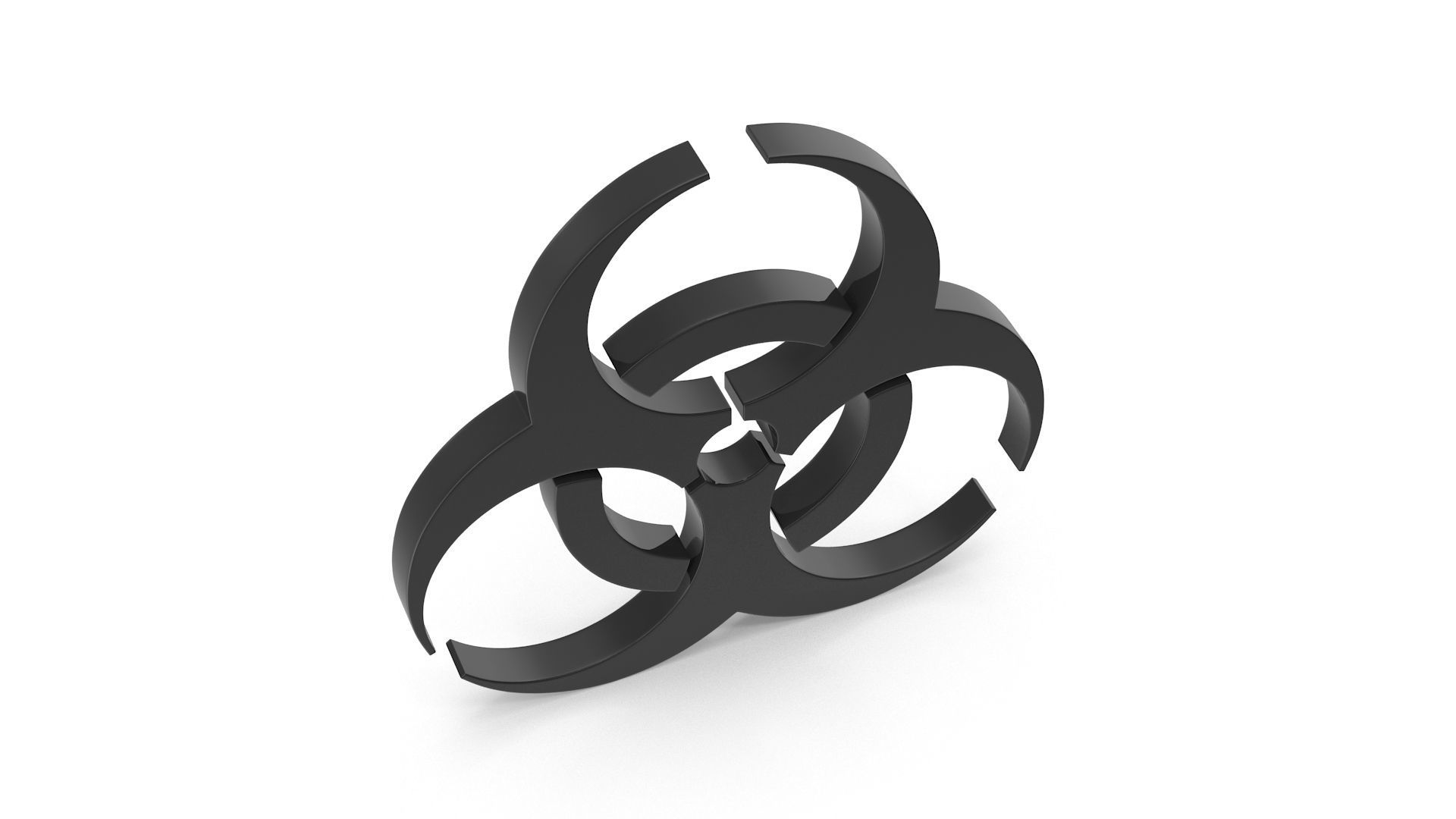 Biohazard Icon Low-poly 3D model_4