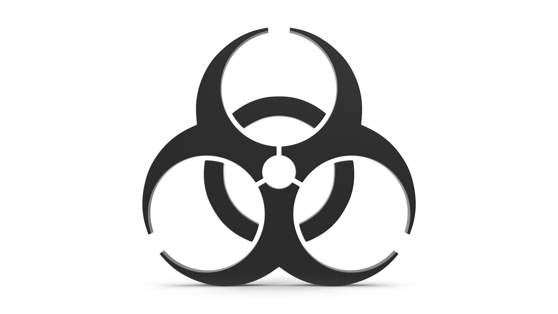 Biohazard Icon Low-poly 3D model_1