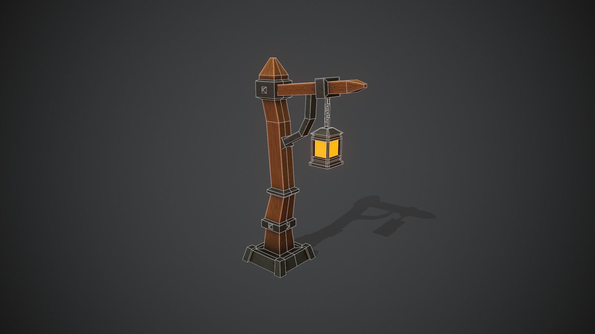 Stylized Lamp Low-poly 3D model_3
