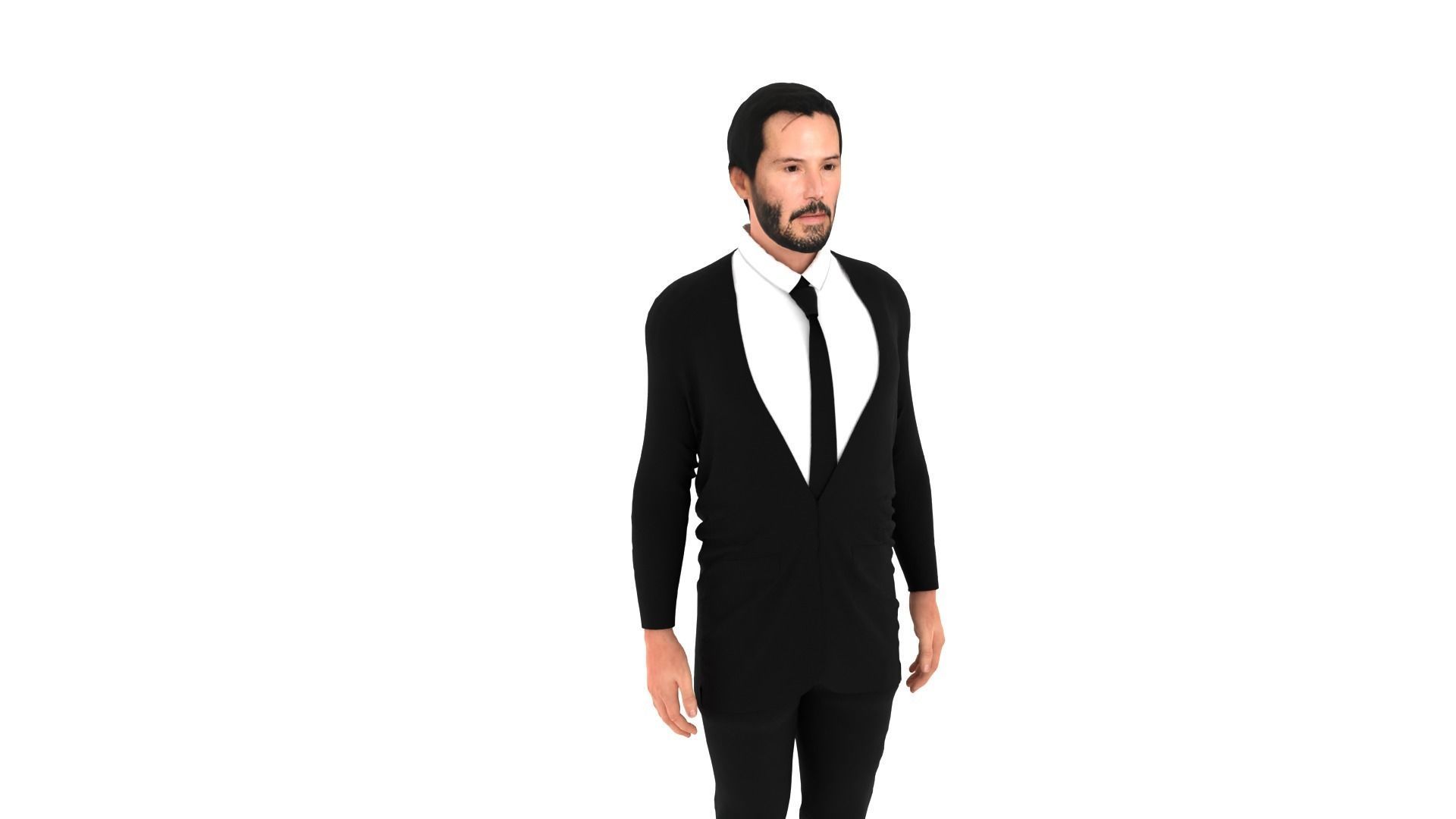 Keanu Reeves Low-poly 3D model_1