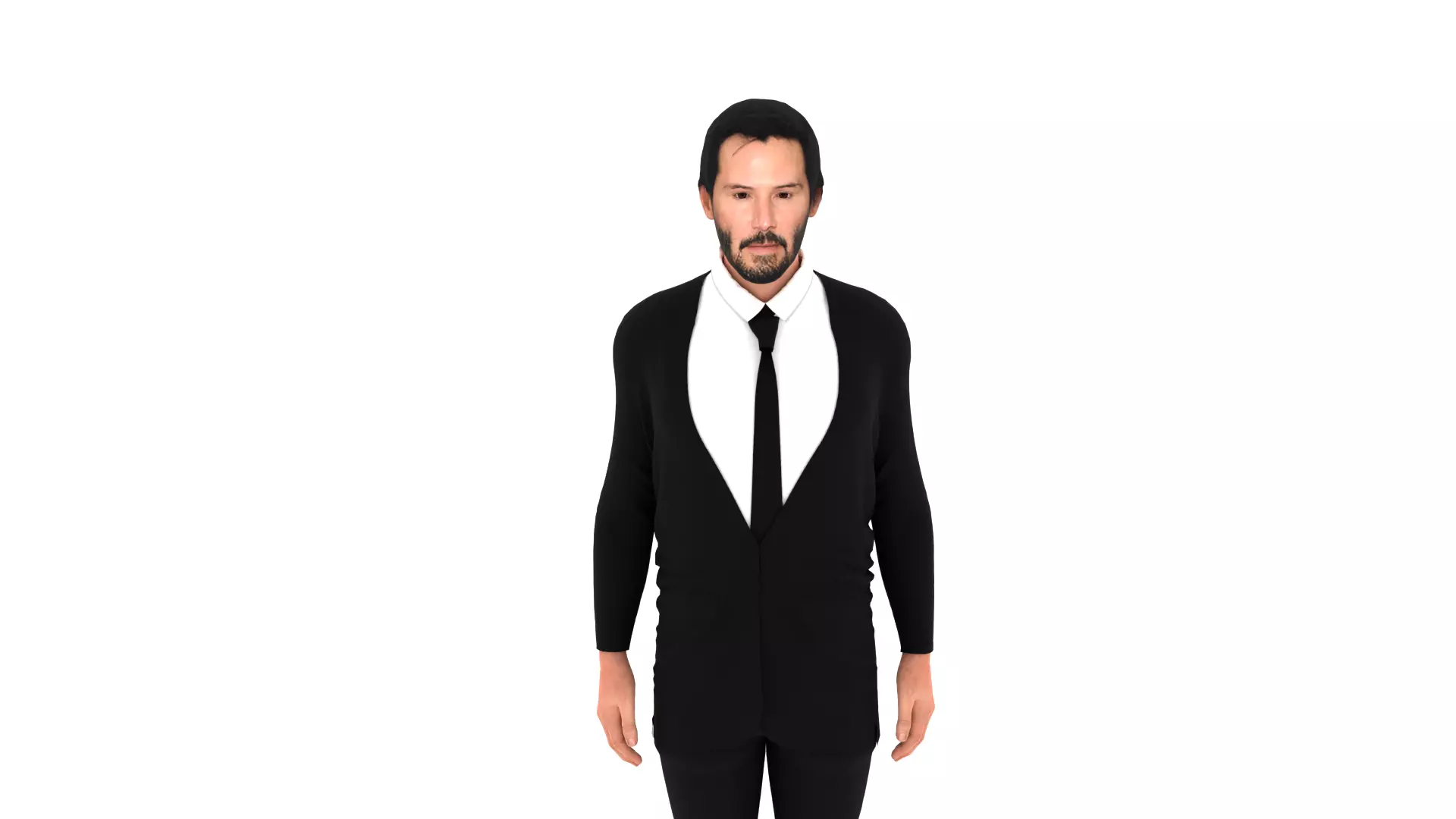 Keanu Reeves Low-poly 3D model_0
