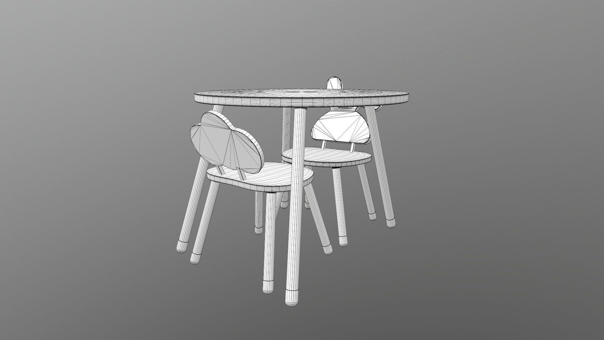 Kids Chair Table 3D model_15