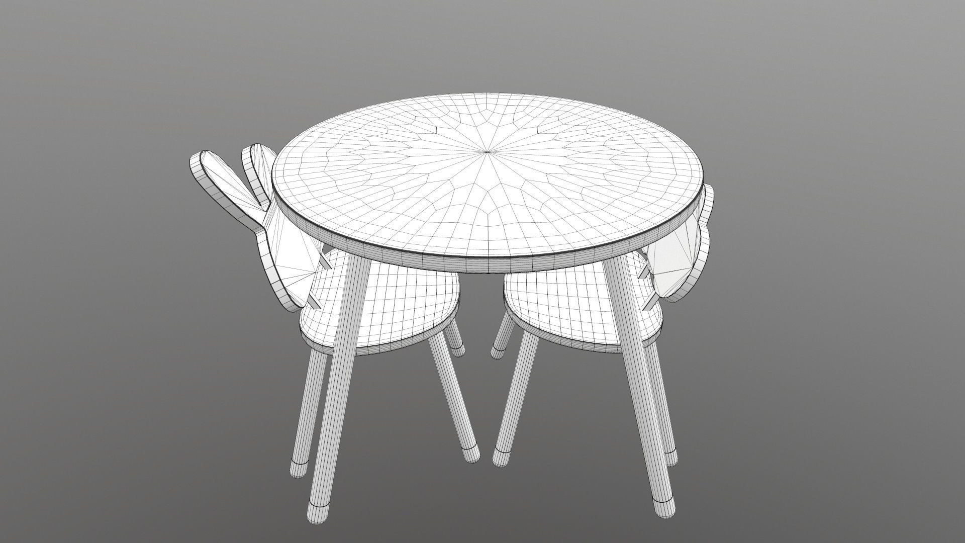 Kids Chair Table 3D model_9
