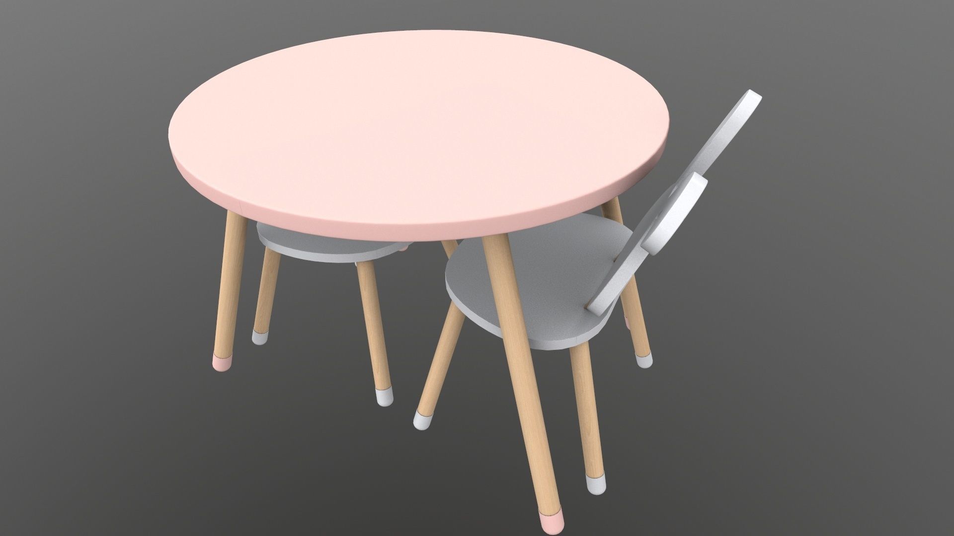 Kids Chair Table 3D model_3