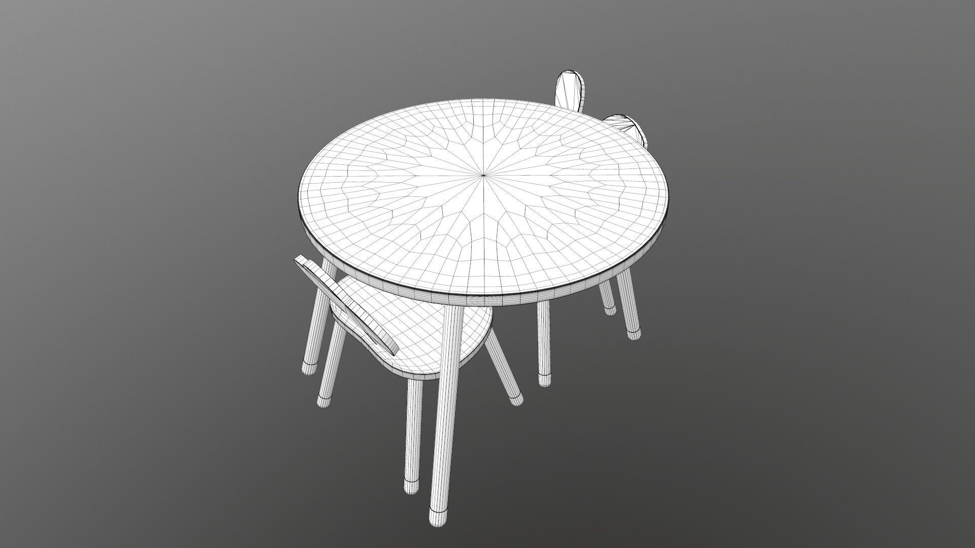 Kids Chair Table 3D model_16
