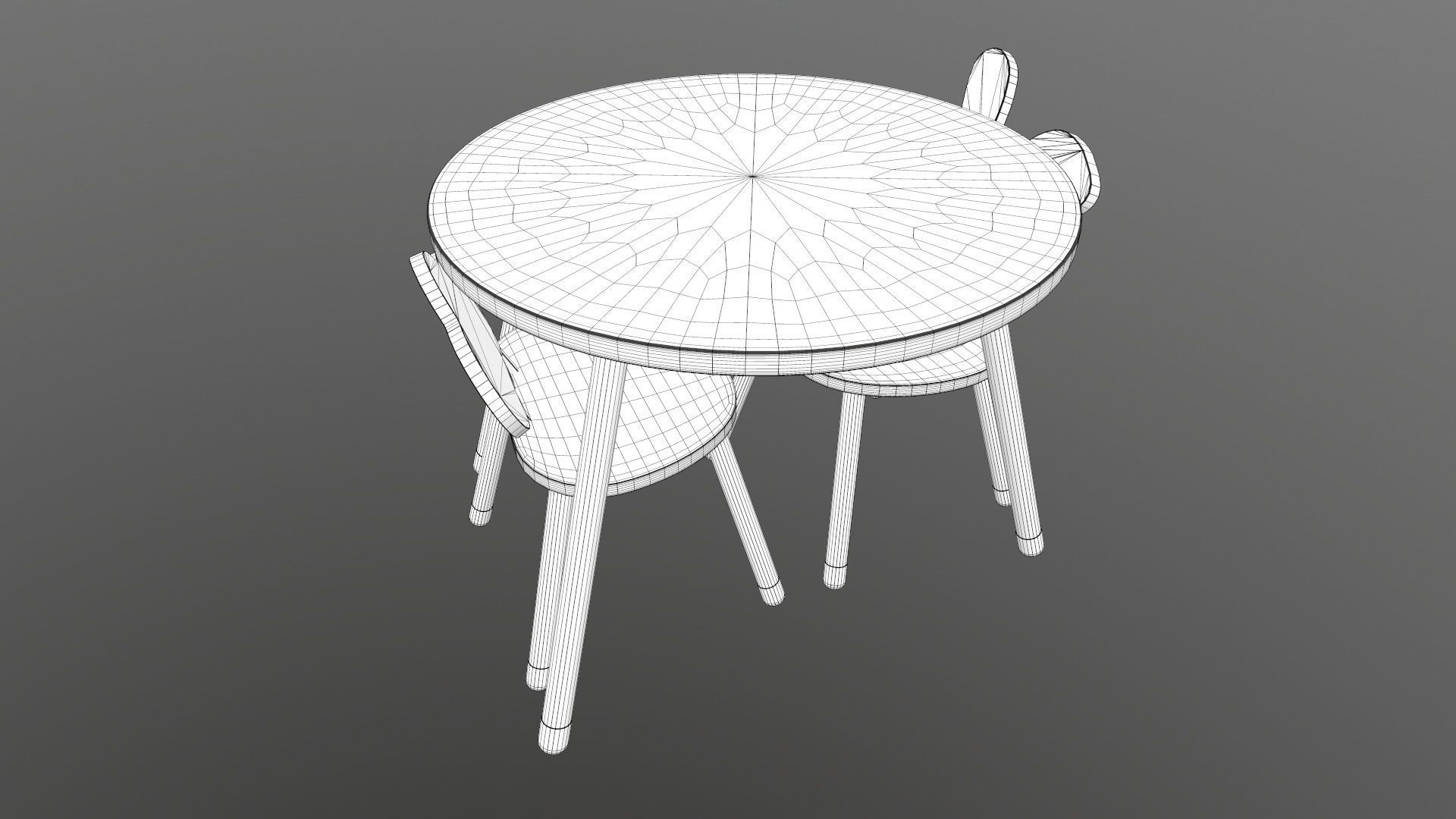 Kids Chair Table 3D model_12