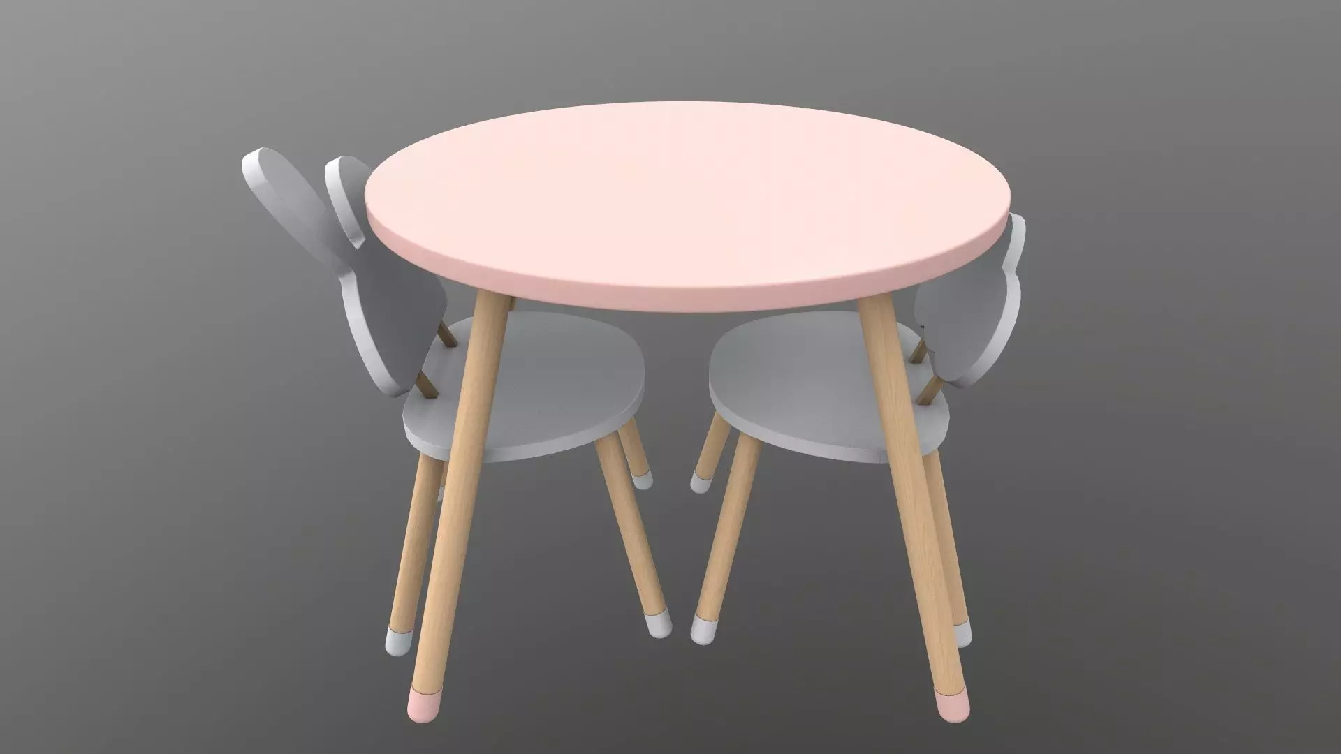 Kids Chair Table 3D model_0