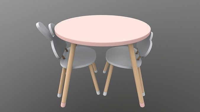 Kids Chair Table 3D model