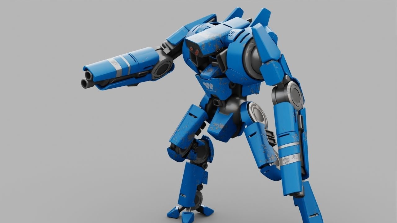 BATTLE DROID DOMIAN rigged character 3D model_3