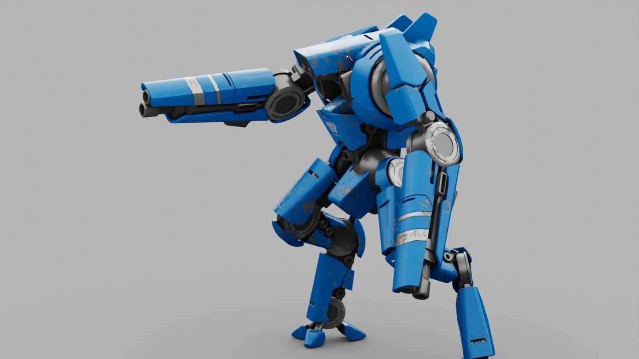 BATTLE DROID DOMIAN rigged character 3D model_4