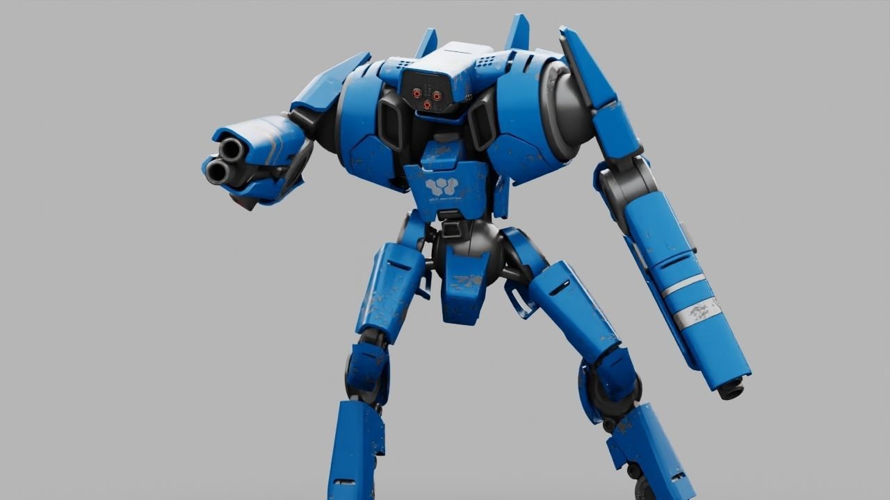 BATTLE DROID DOMIAN rigged character 3D model_1