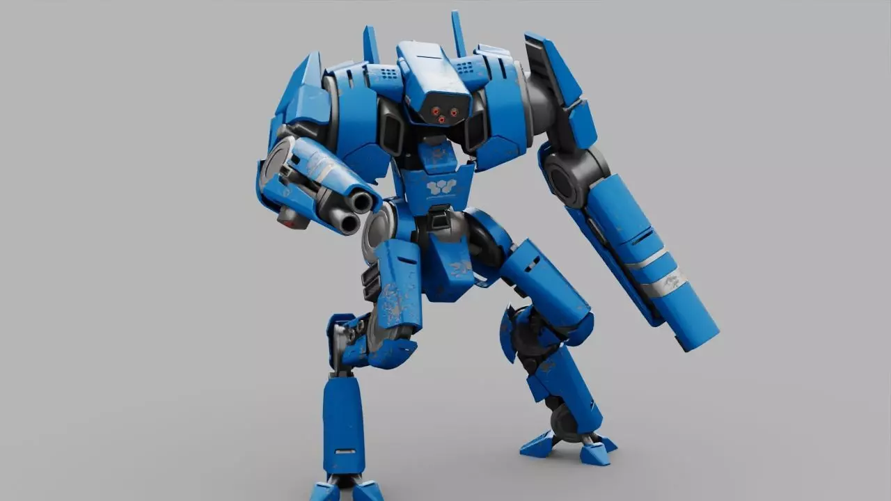 BATTLE DROID DOMIAN rigged character 3D model_0