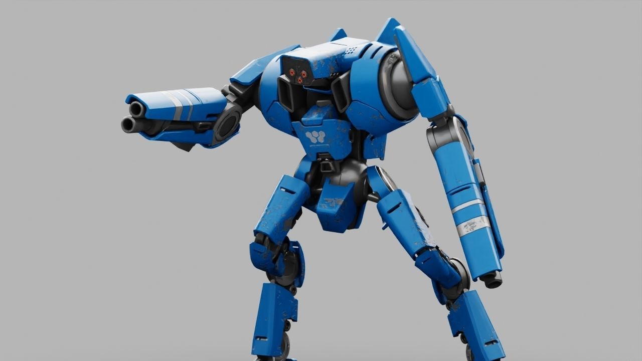 BATTLE DROID DOMIAN rigged character 3D model_2