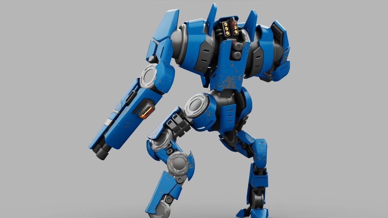 BATTLE DROID DOMIAN rigged character 3D model_8