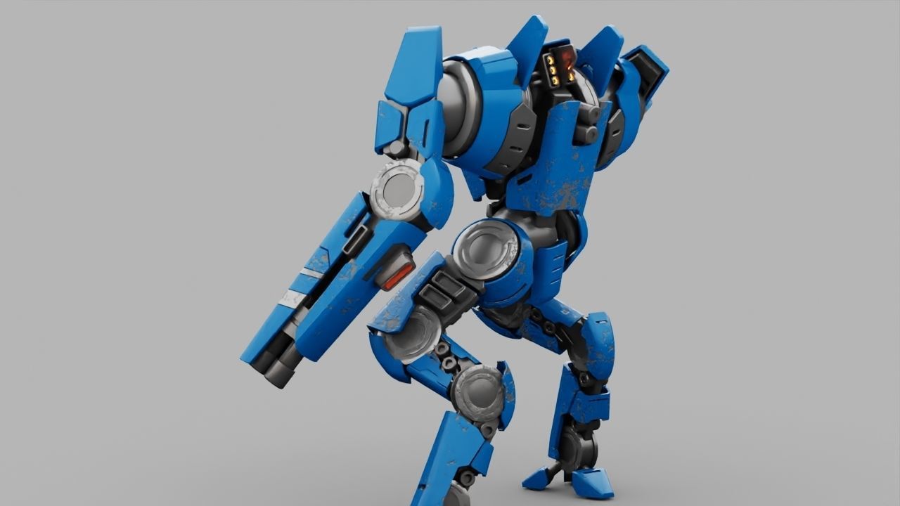 BATTLE DROID DOMIAN rigged character 3D model_7