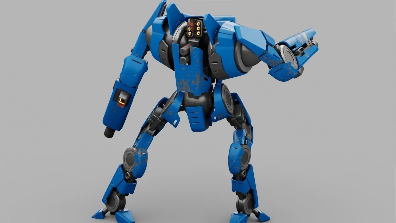 BATTLE DROID DOMIAN rigged character 3D model_10