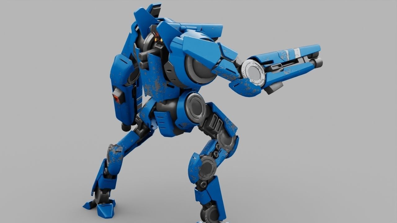 BATTLE DROID DOMIAN rigged character 3D model_11