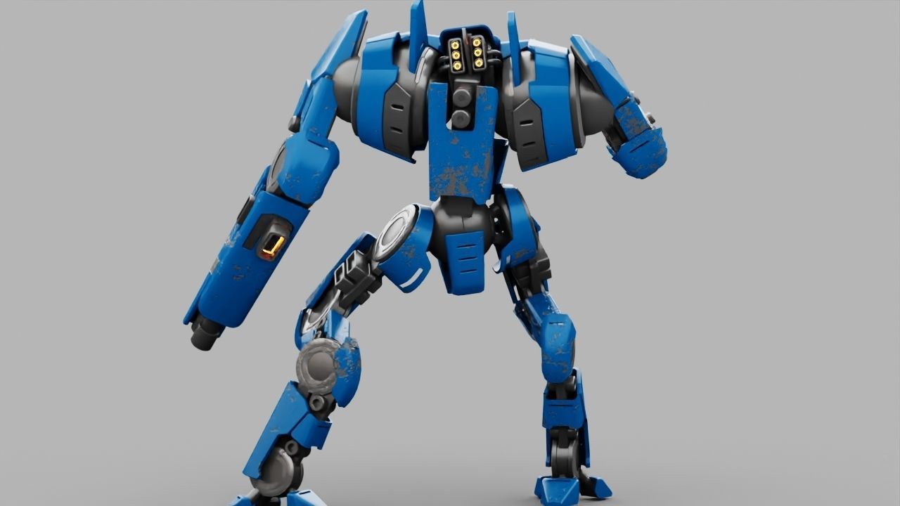 BATTLE DROID DOMIAN rigged character 3D model_9