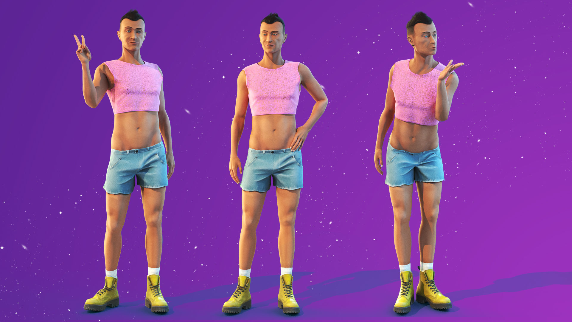 Gay Person Brendon Low-poly 3D model_2