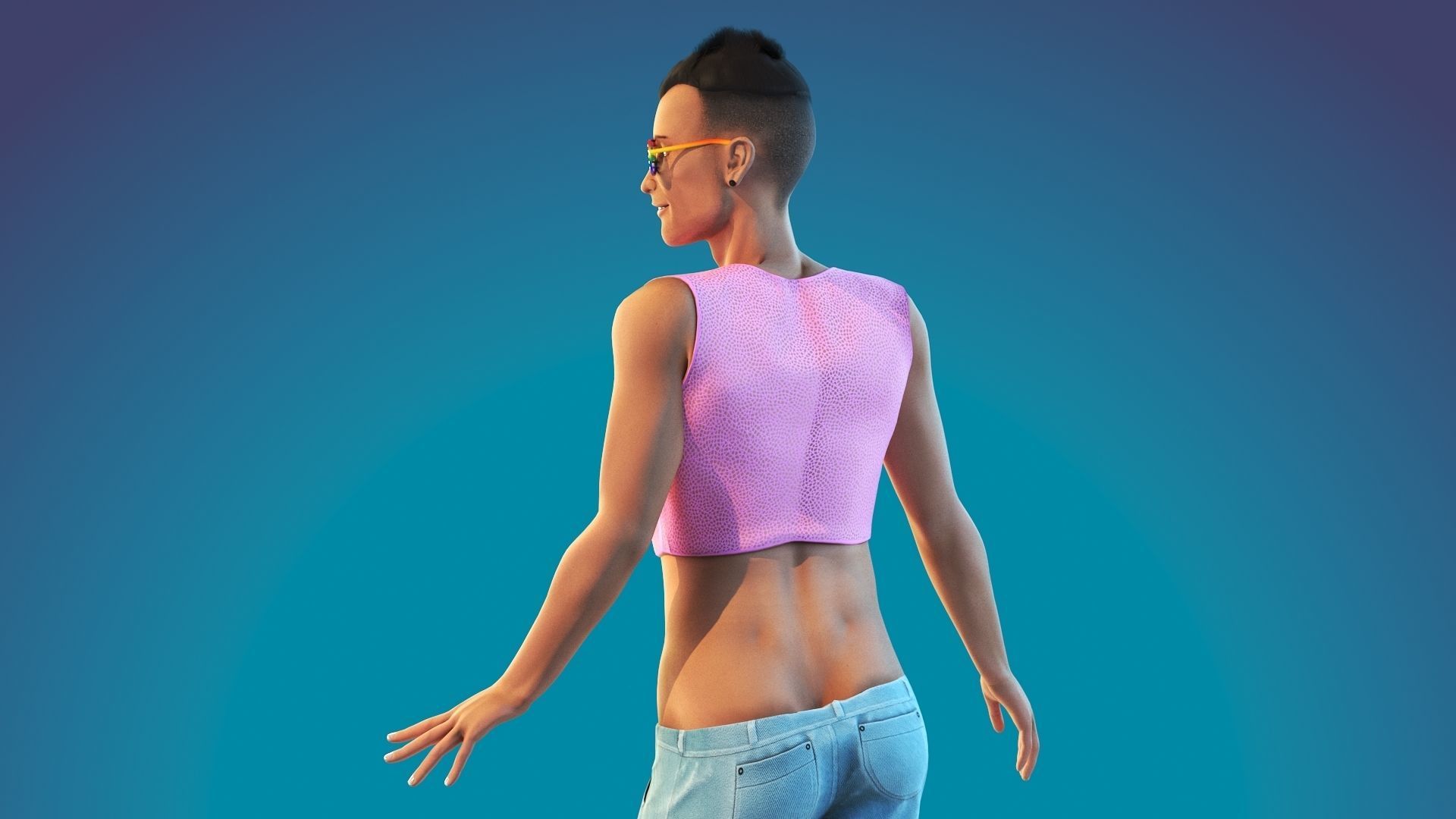 Gay Person Brendon Low-poly 3D model_3