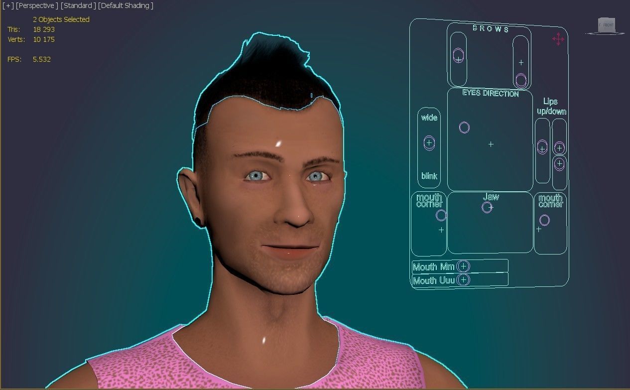 Gay Person Brendon Low-poly 3D model_6