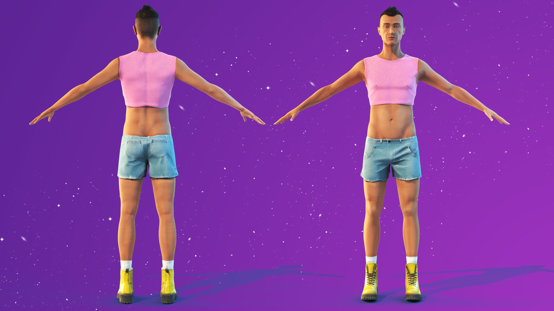 Gay Person Brendon Low-poly 3D model_4