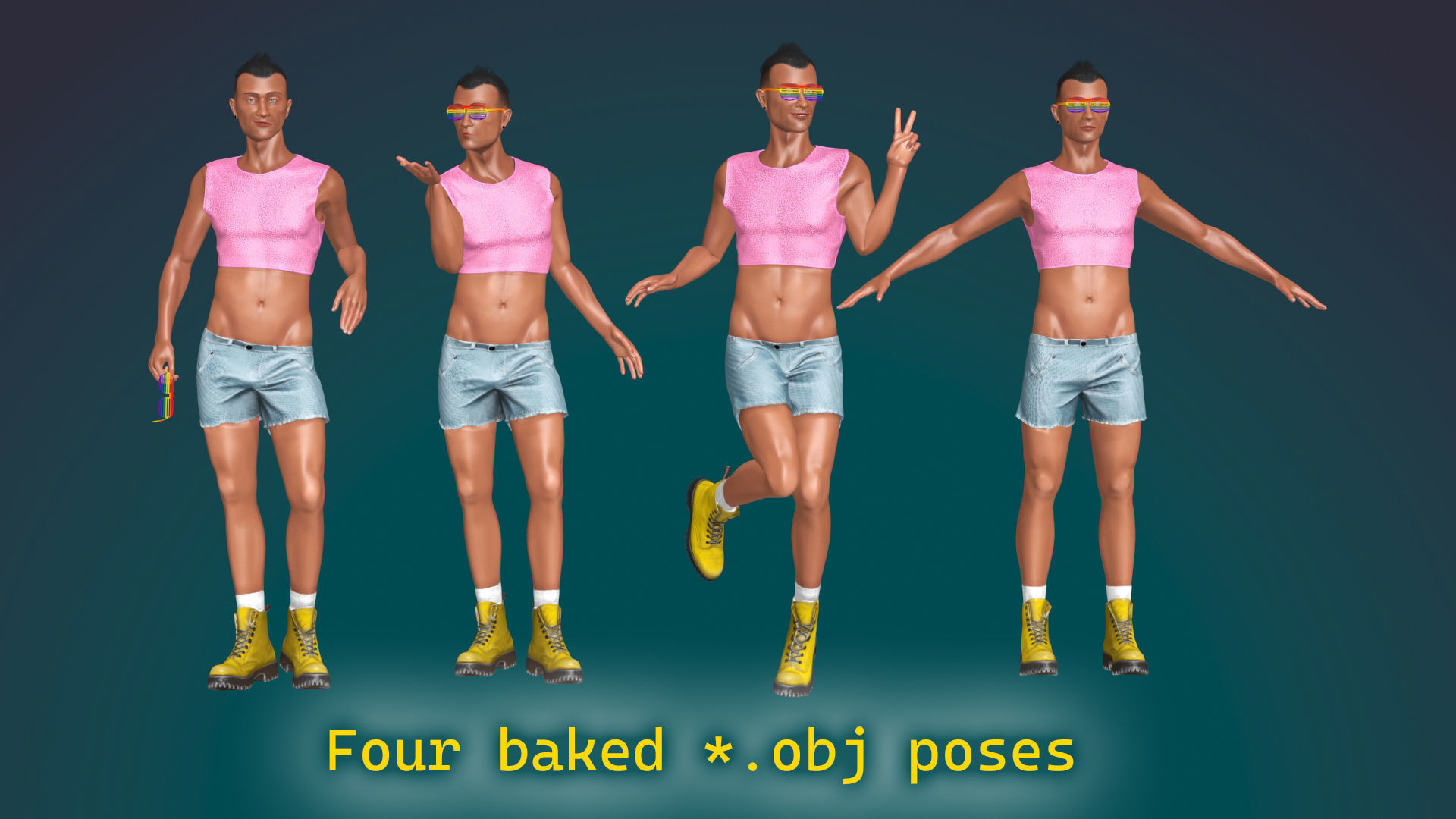 Gay Person Brendon Low-poly 3D model_5