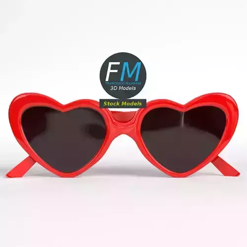 Sunglasses heart shaped 3D model