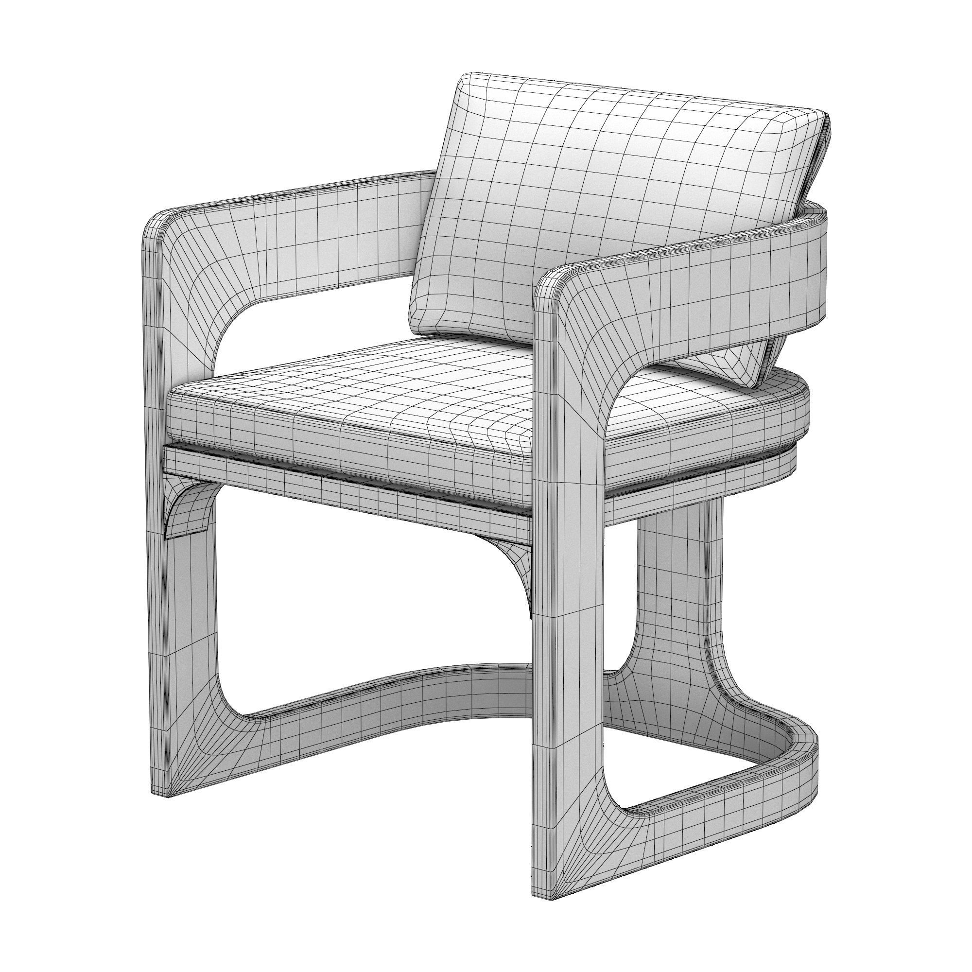 CASSALE ARMCHAIR WITH CUSHION INSERTS 3D model_6