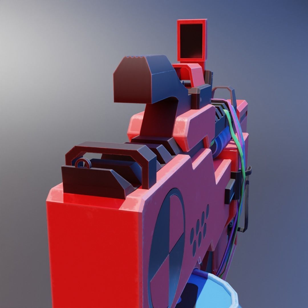 Stylized Gun Low-poly 3D model_5