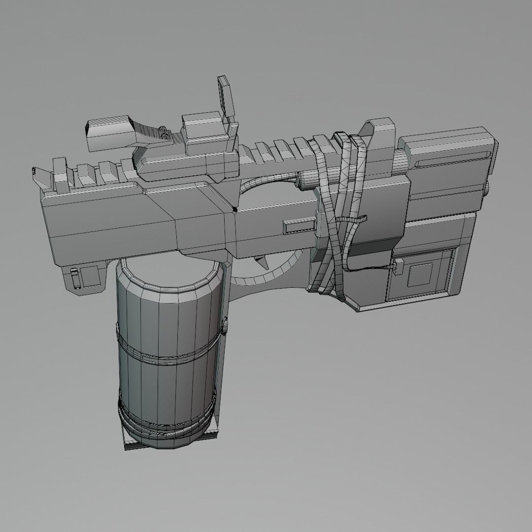 Stylized Gun Low-poly 3D model_6