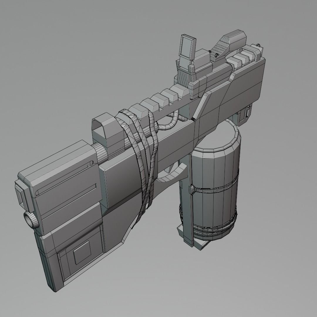 Stylized Gun Low-poly 3D model_8
