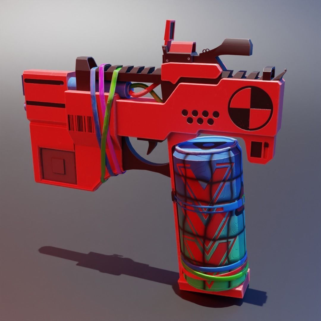 Stylized Gun Low-poly 3D model_1