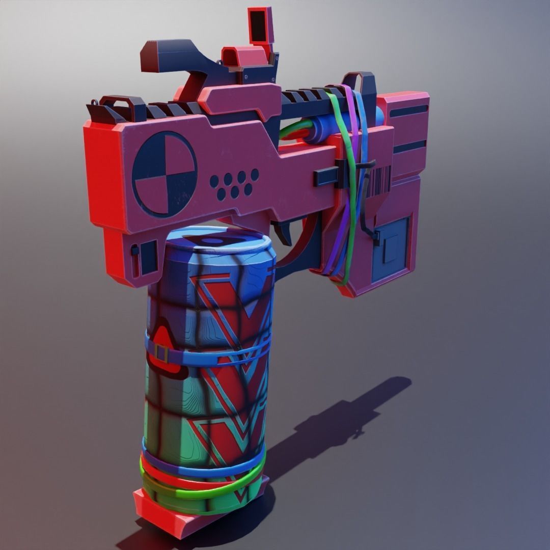Stylized Gun Low-poly 3D model_2