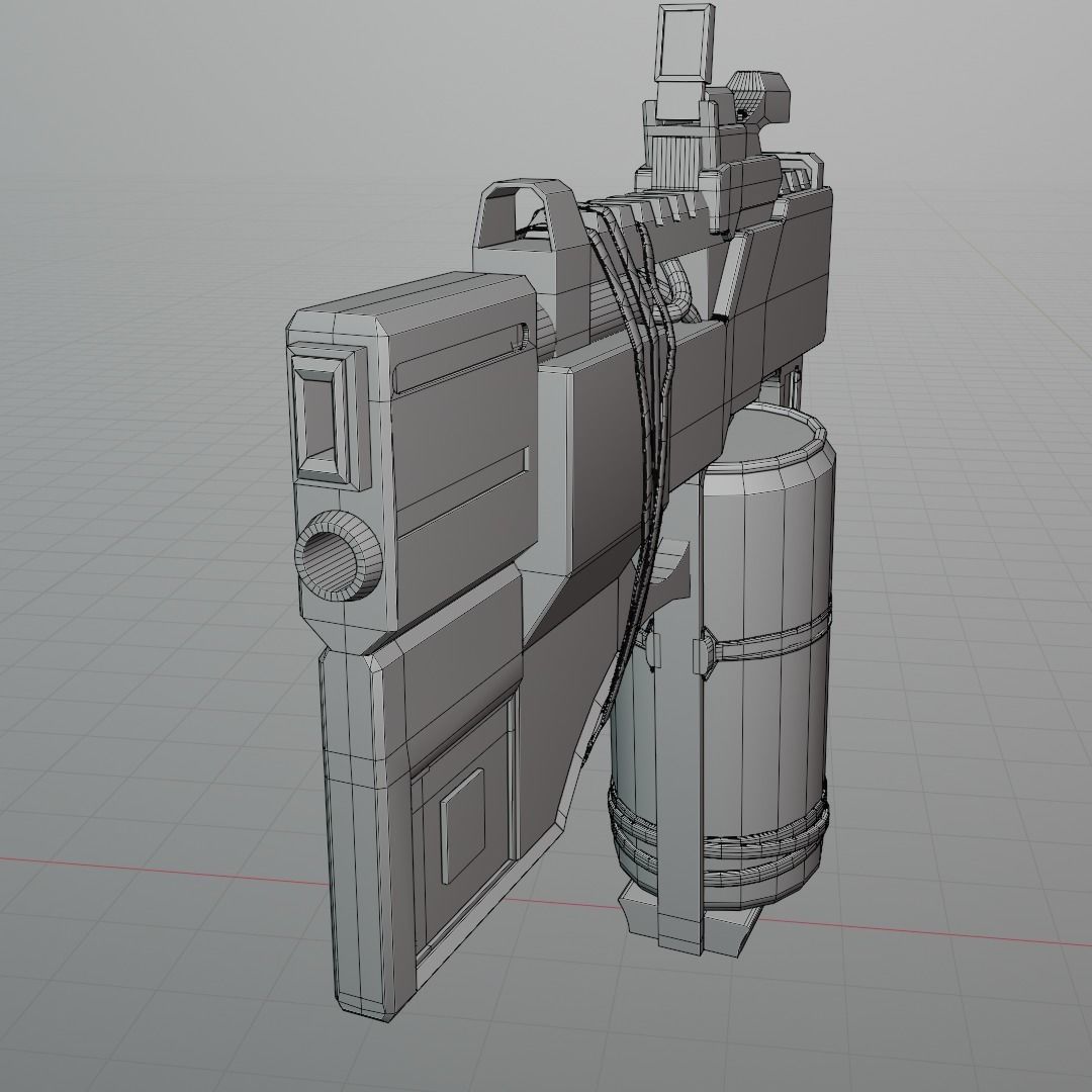 Stylized Gun Low-poly 3D model_9