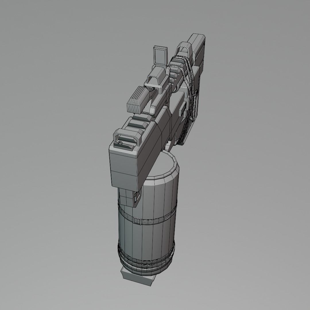 Stylized Gun Low-poly 3D model_7