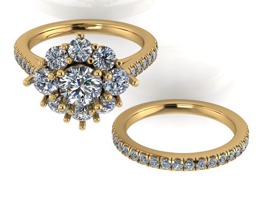 cluster ring wih band 0106 3D print model_2