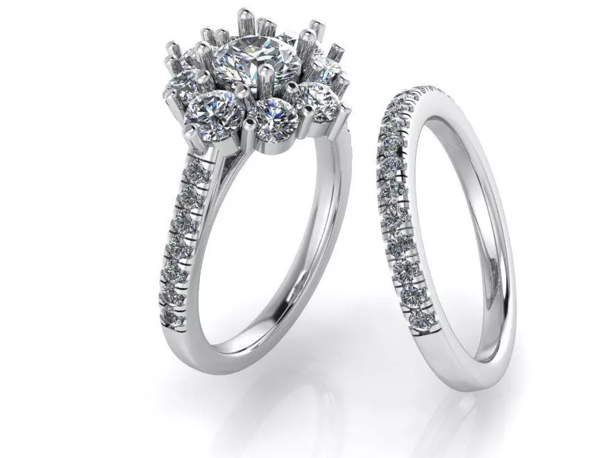 cluster ring wih band 0106 3D print model_0