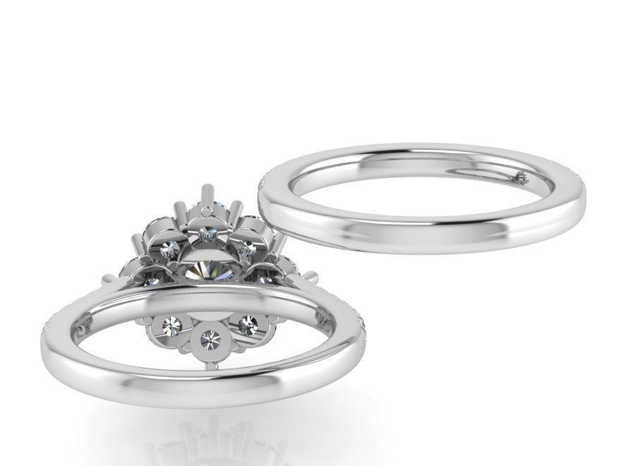 cluster ring wih band 0106 3D print model_3