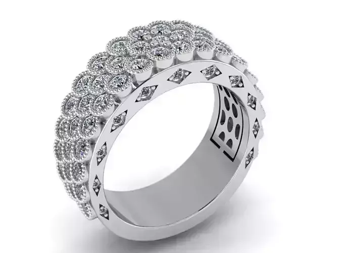  hexagon style bezel ring 0107