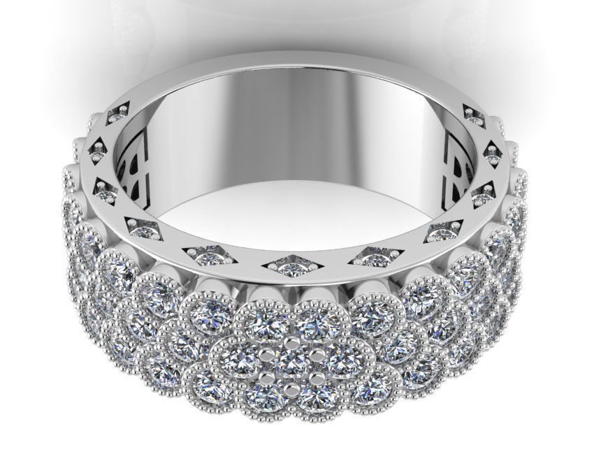  hexagon style bezel ring 0107 3D print model_2