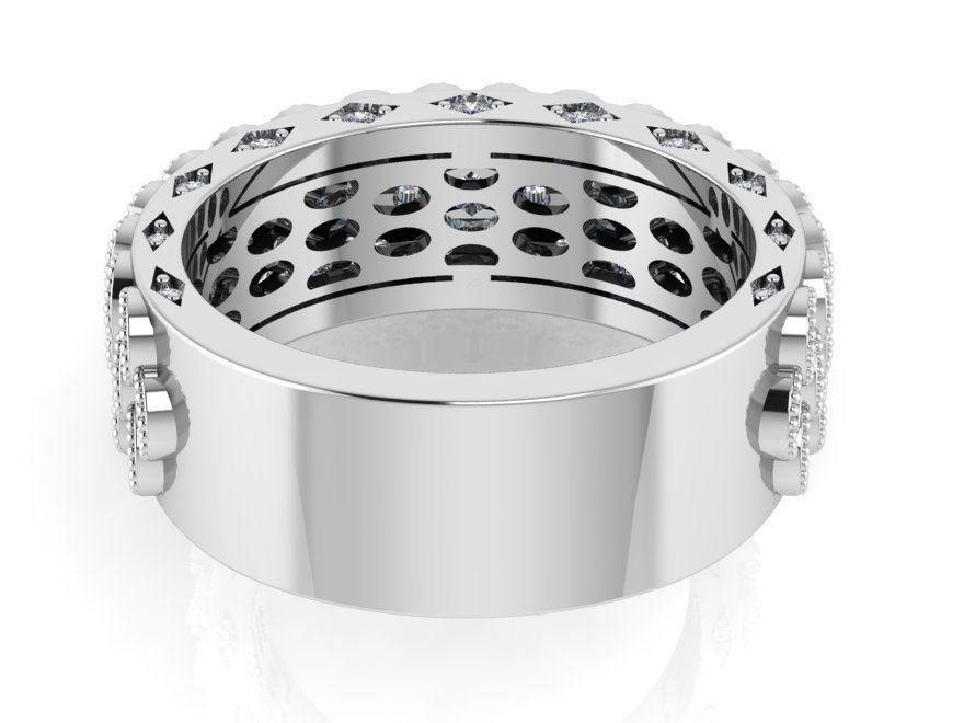  hexagon style bezel ring 0107 3D print model_3