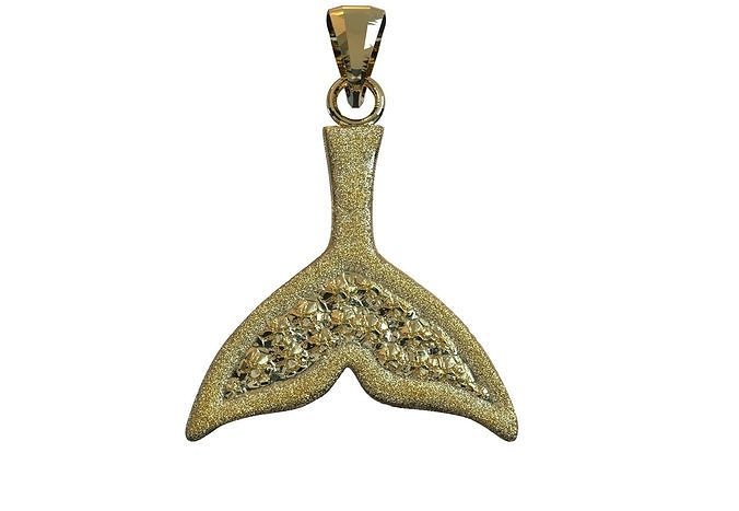 whale tail pendant charm 3D print model