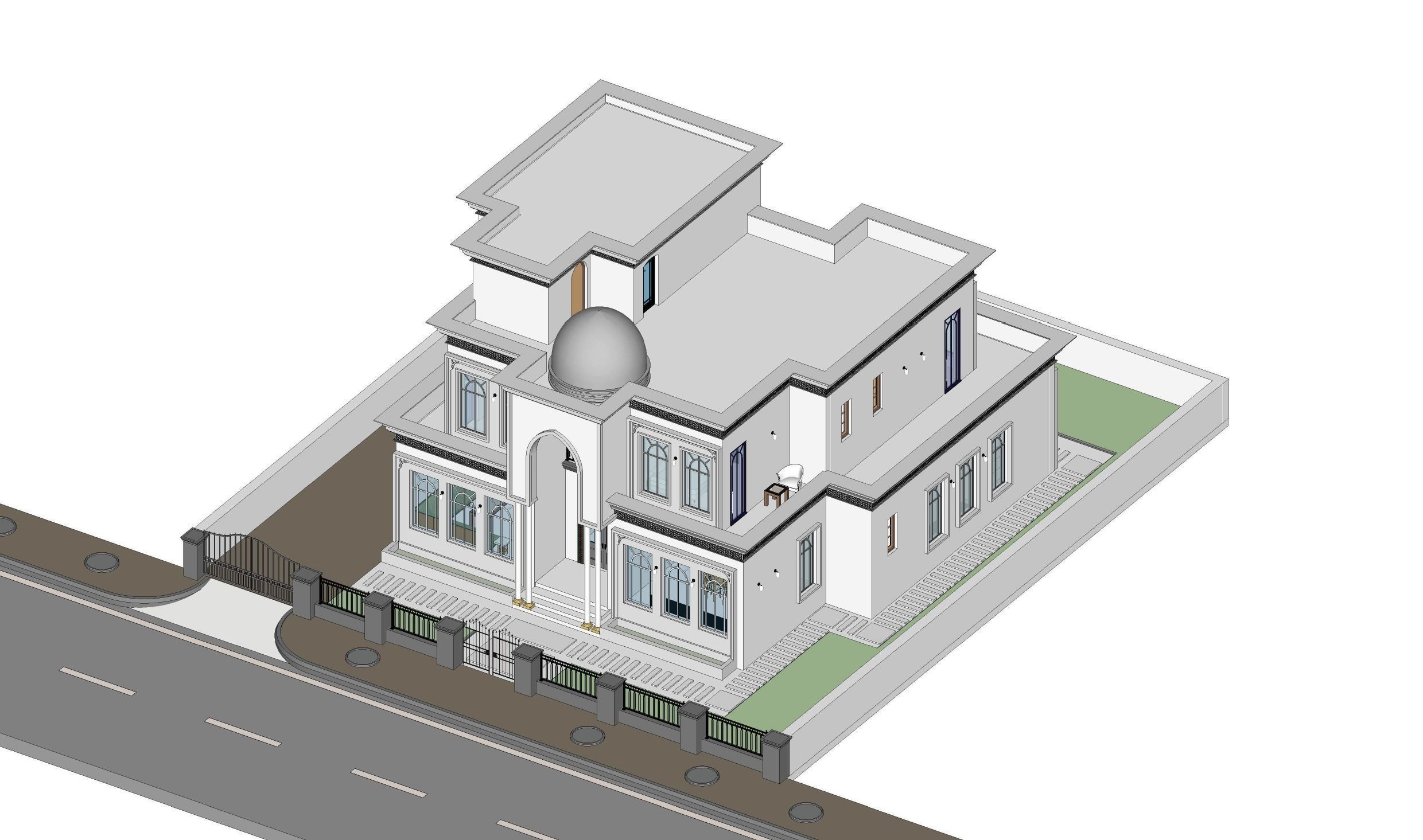 NEW CLASSIC VILLA 1 Low-poly 3D model_19