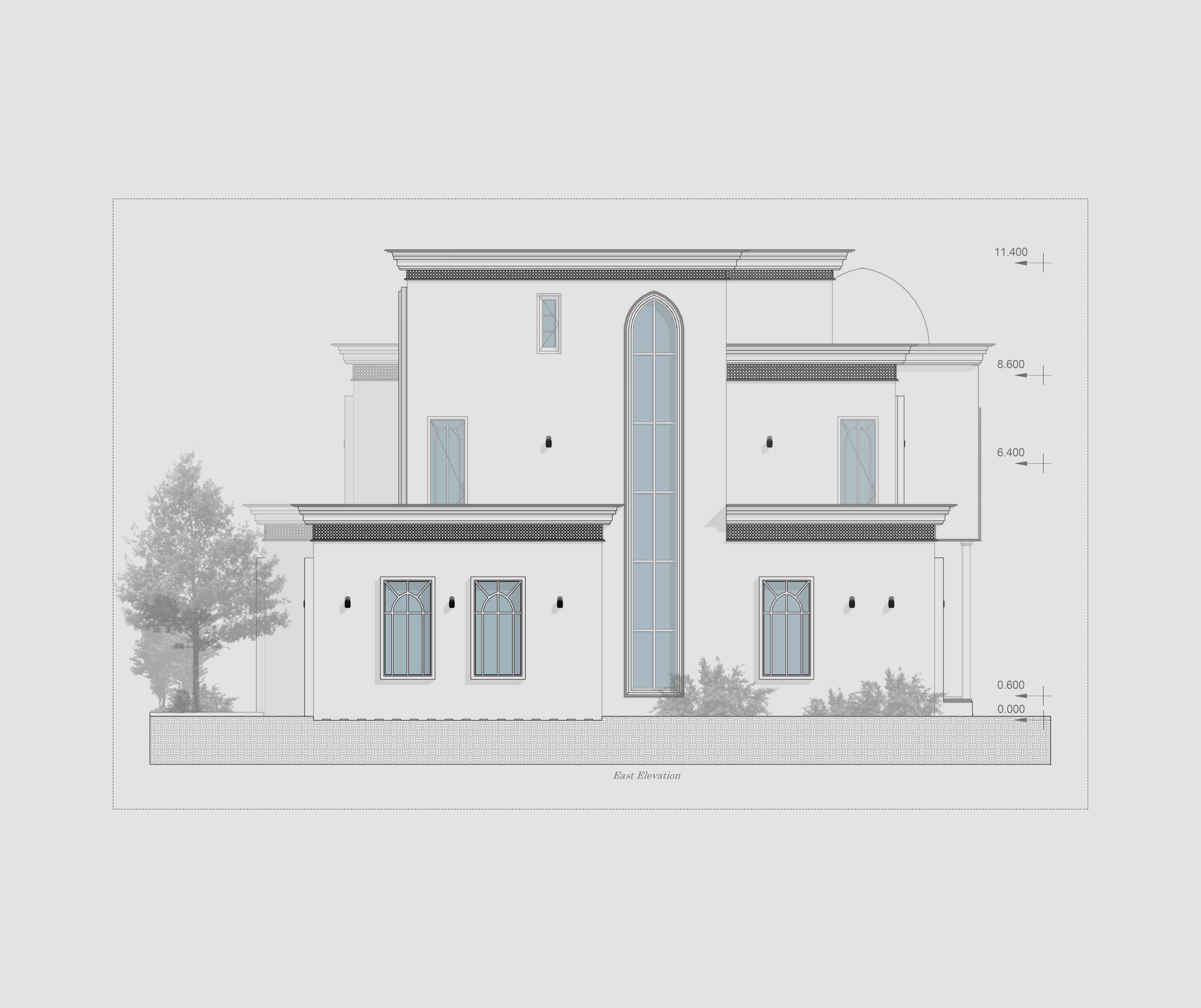 NEW CLASSIC VILLA 1 Low-poly 3D model_15