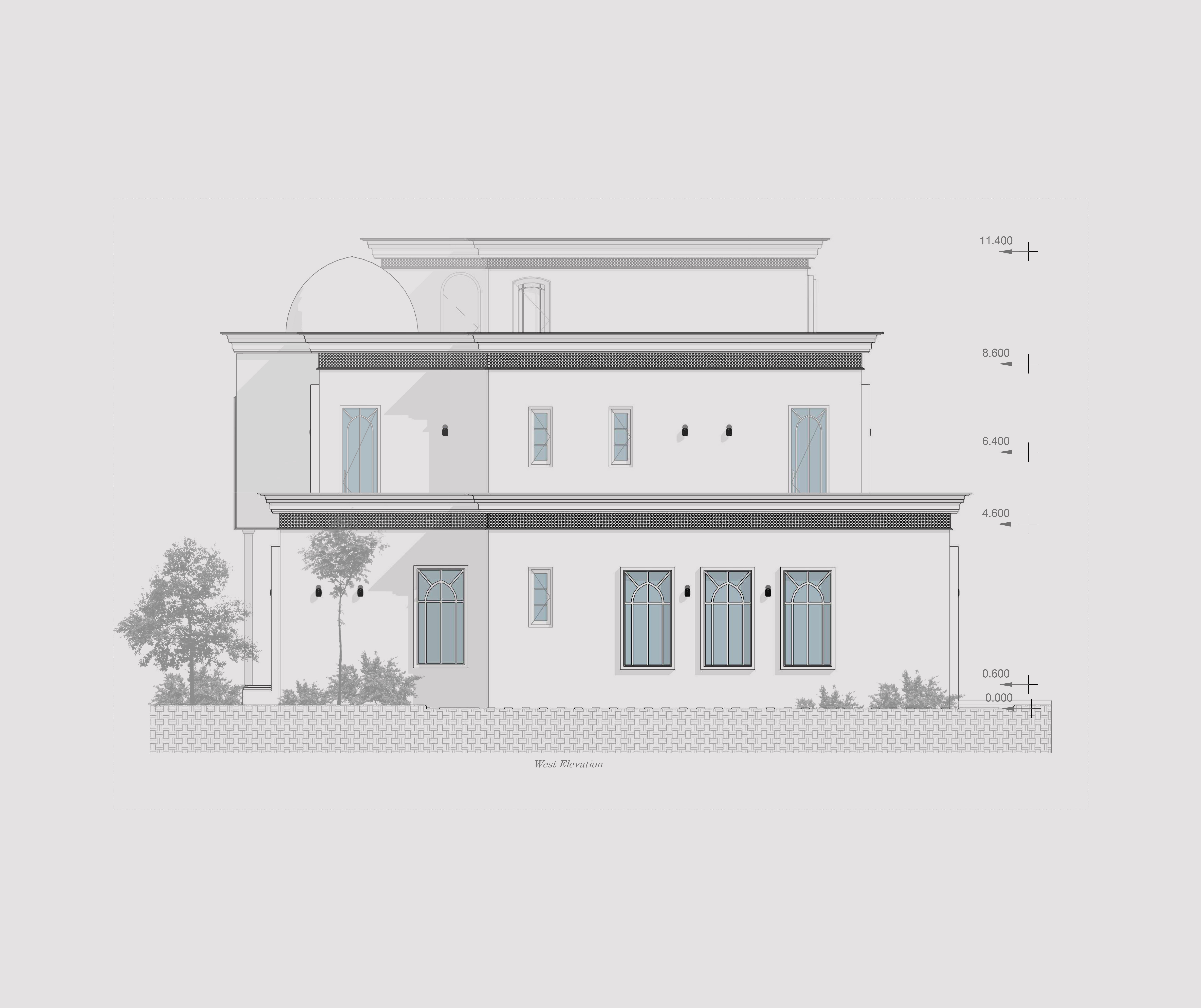 NEW CLASSIC VILLA 1 Low-poly 3D model_17