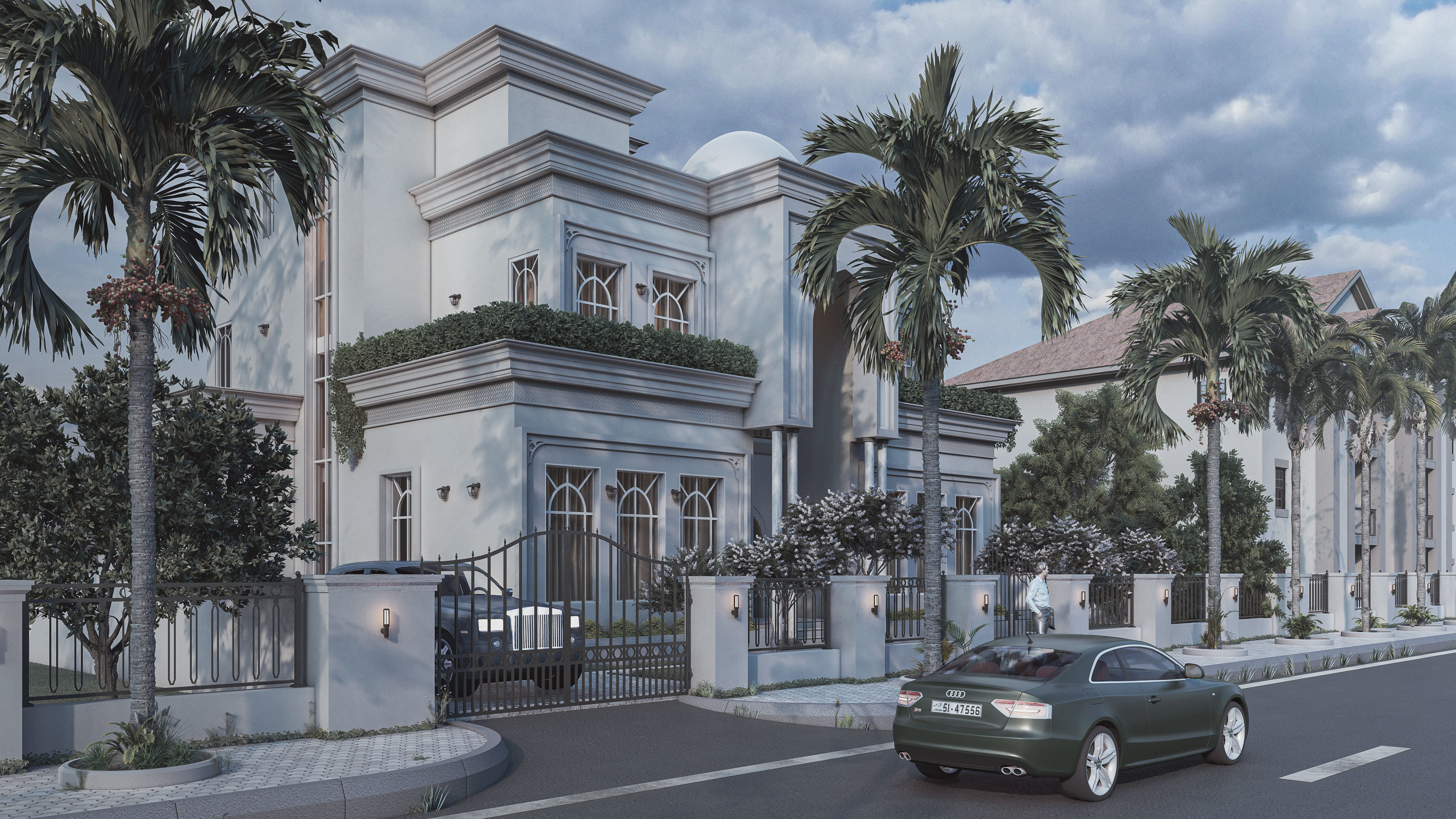 NEW CLASSIC VILLA 1 Low-poly 3D model_5