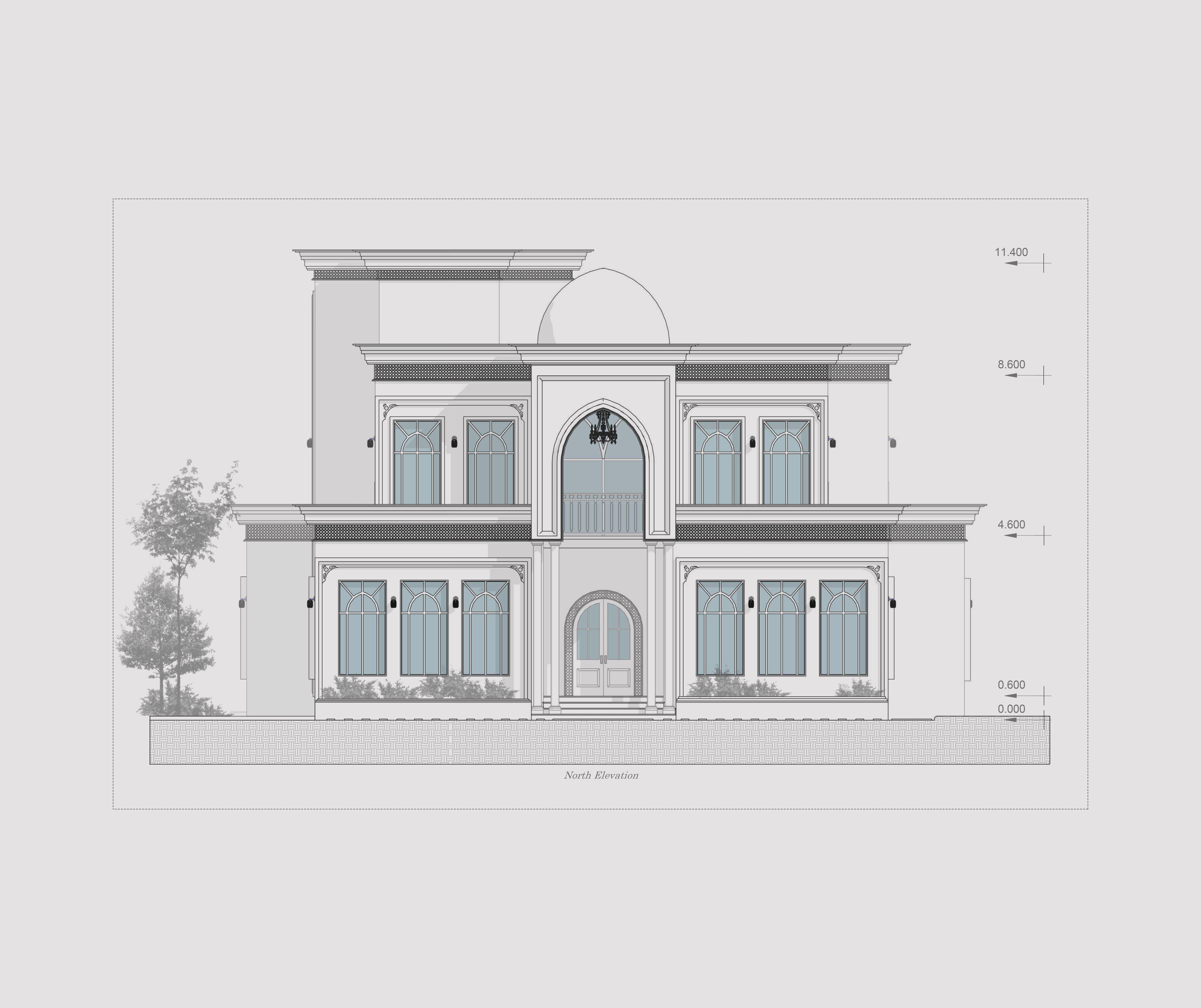 NEW CLASSIC VILLA 1 Low-poly 3D model_14
