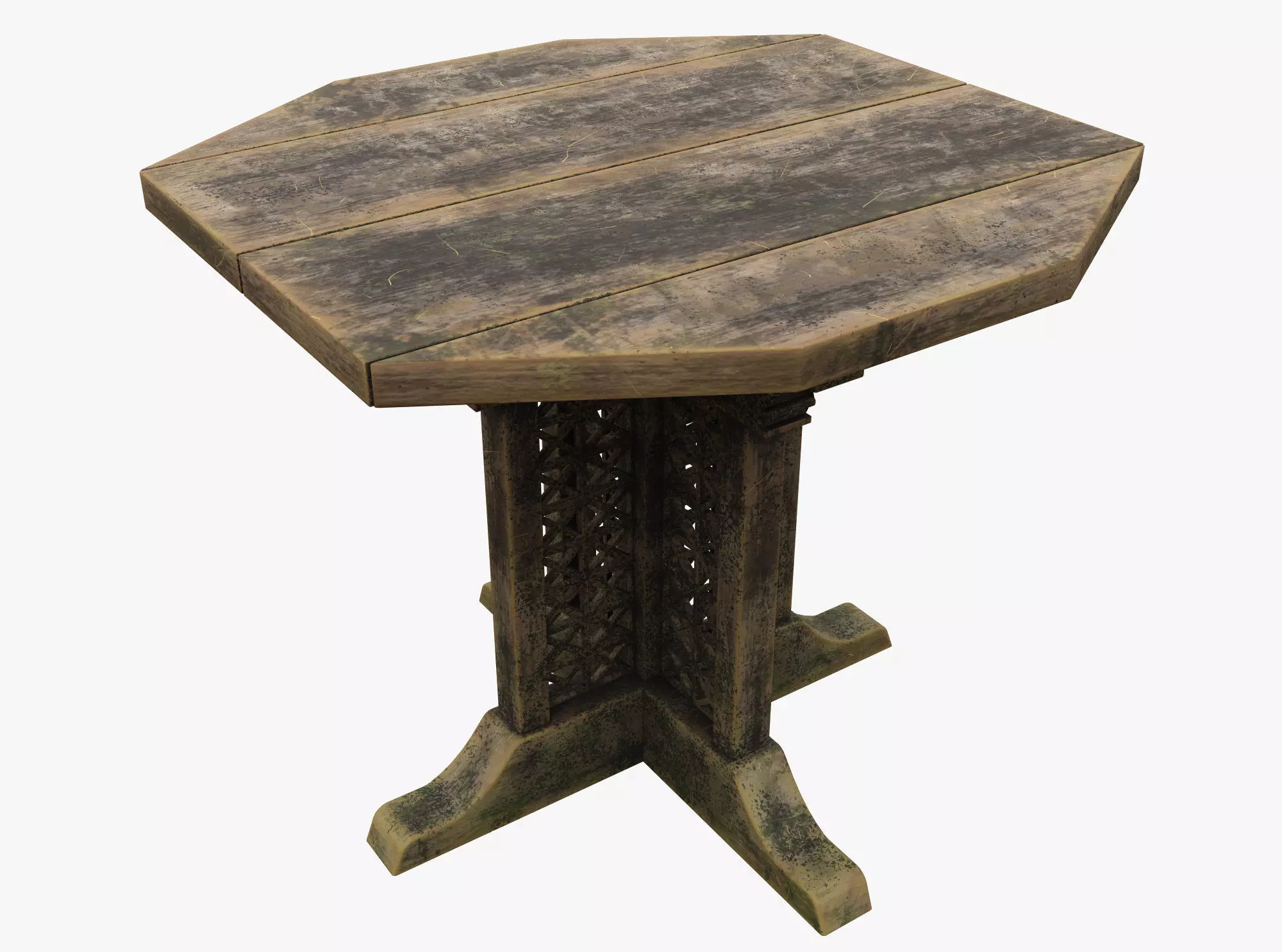Medieval Table Low-poly 3D model_0